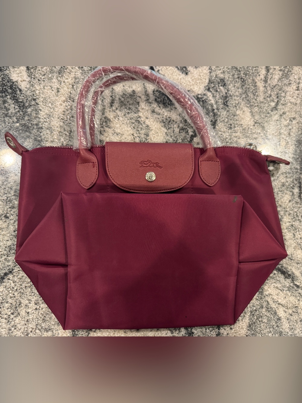Longchamp Classic Foldable Tote Bag in Deep Wine- medium new